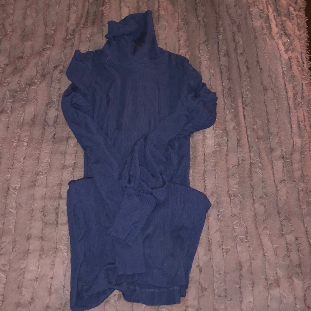 nasty gal turtleneck sweater navy blue